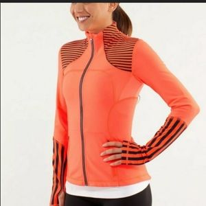 Lululemon coral navy striped define jacket